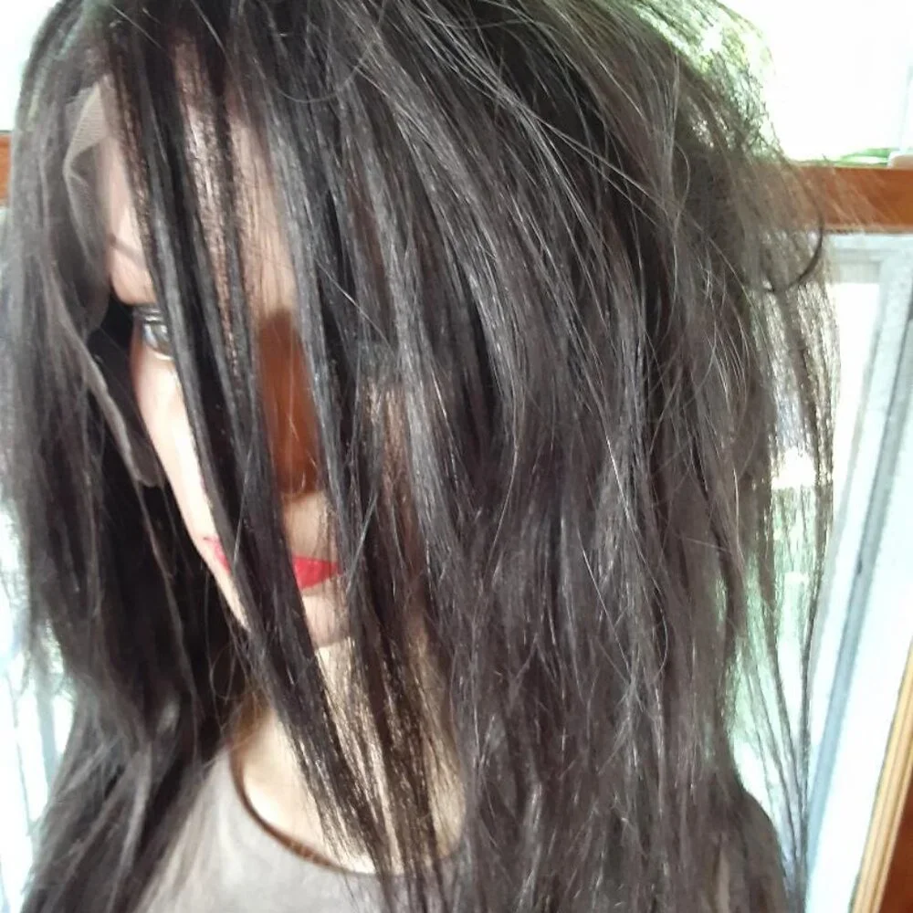 Gothic bat emo wig Gray and brown mix. 22'' Lace front. - Picture 3 of 5